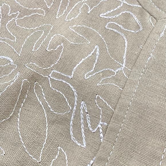 Vintage Size 12/14 Linen Blend 2-Piece Skirt Suit w/ Blazer Jacket Embroidered - Picture 12 of 15